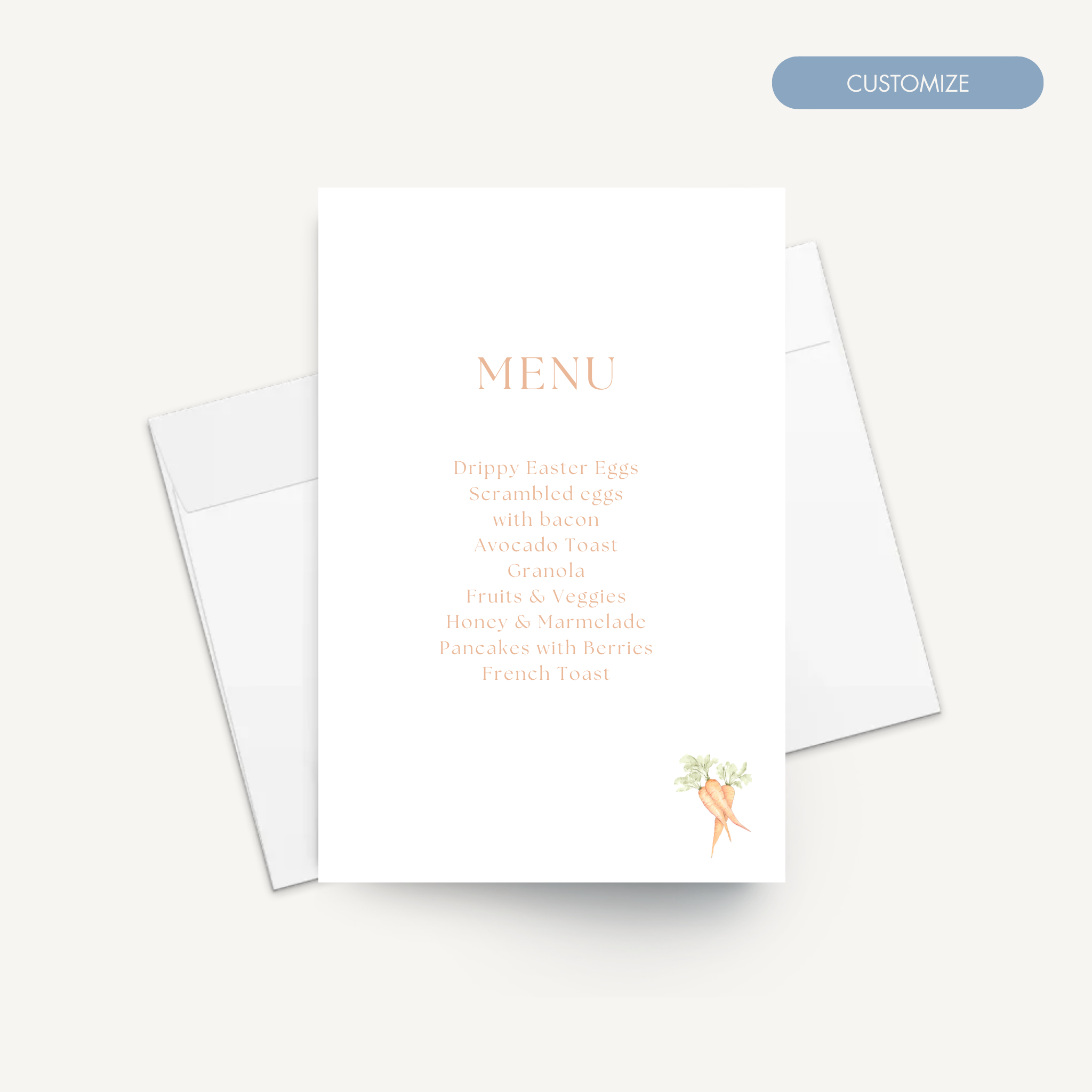 Carrot menu (Pack of 10)