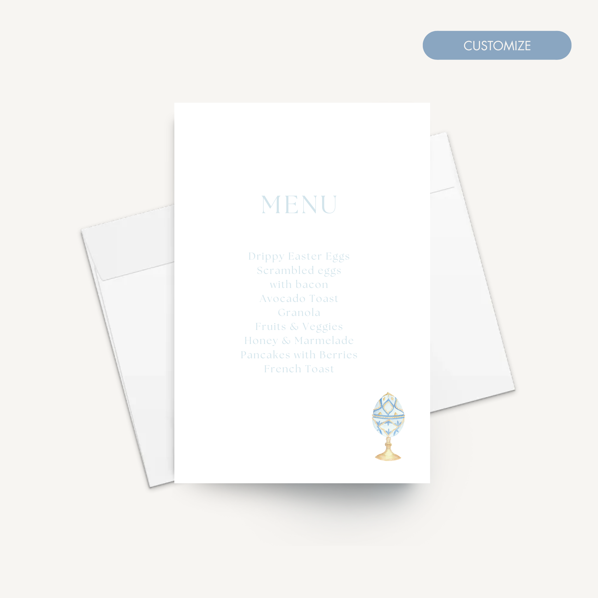 Decorative Easter Egg Menu (Pack of 10)