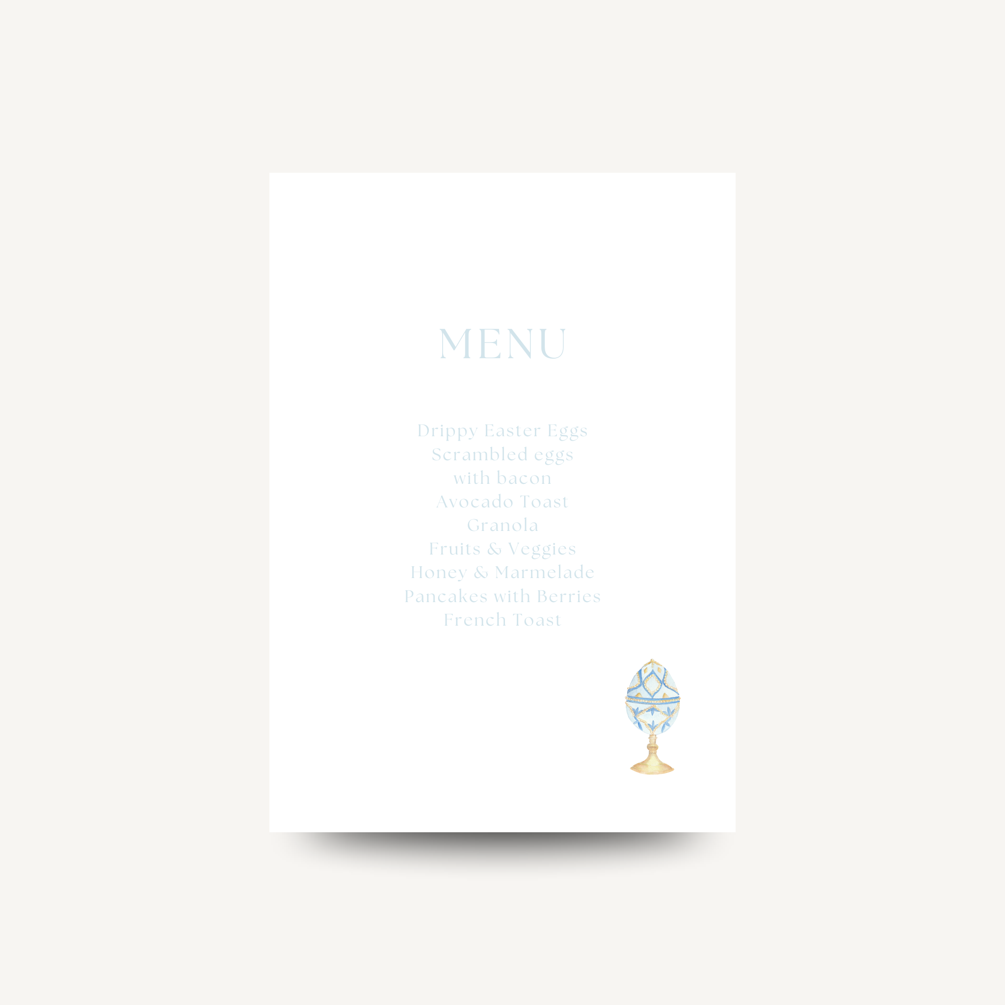 Decorative Easter Egg Menu (Pack of 10)