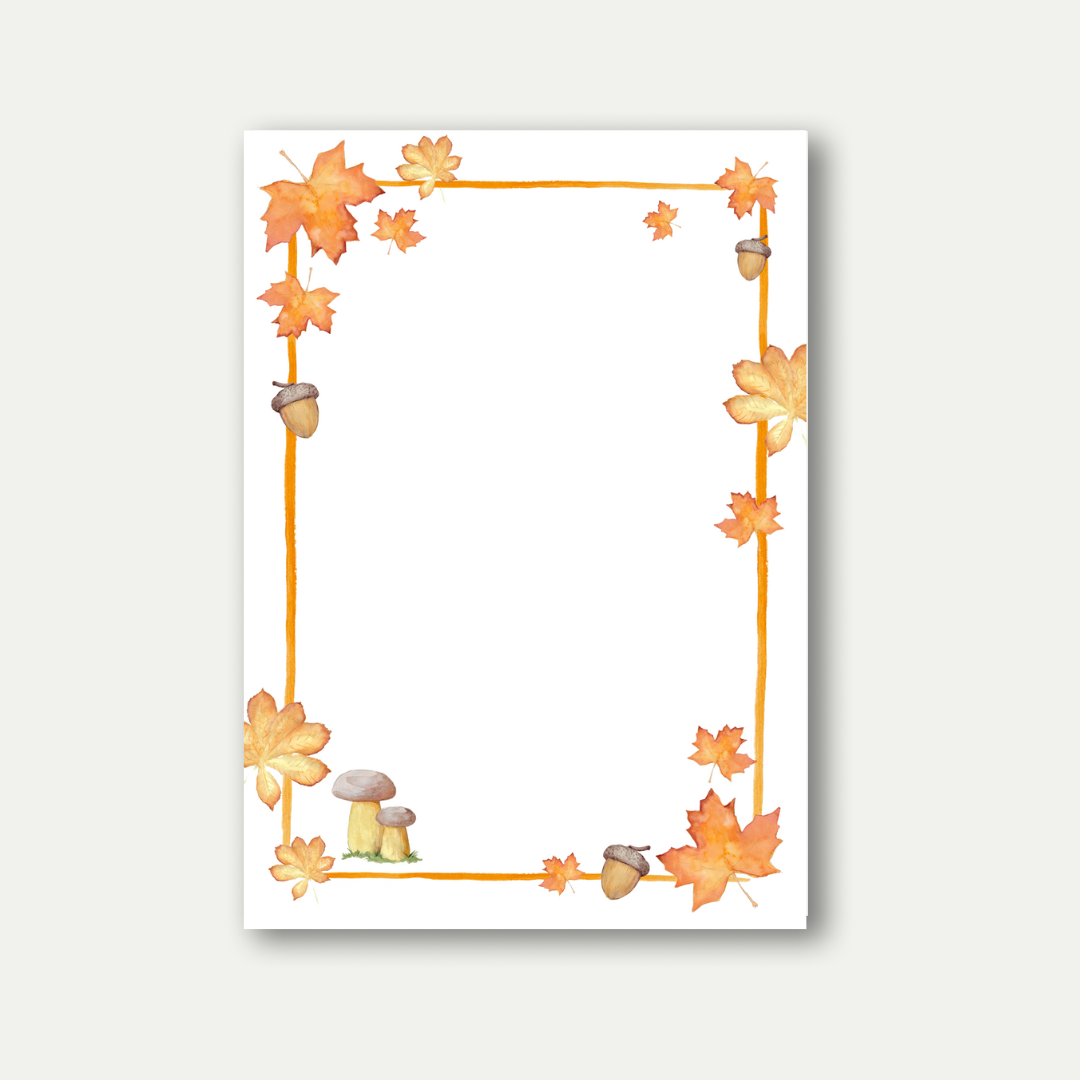 Autumn Leaves Stationery Cards - Set of 10