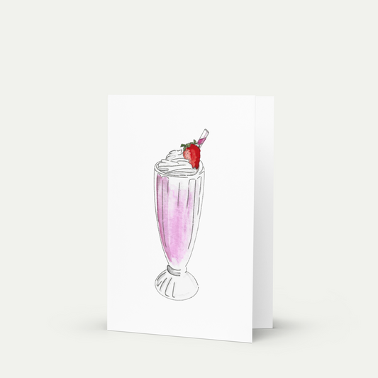 Strawberry Milkshake Greeting Card