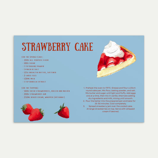 Strawberry Cake Postcard