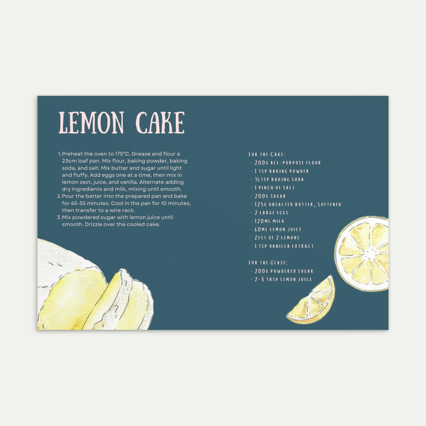 Lemon Cake Postcard