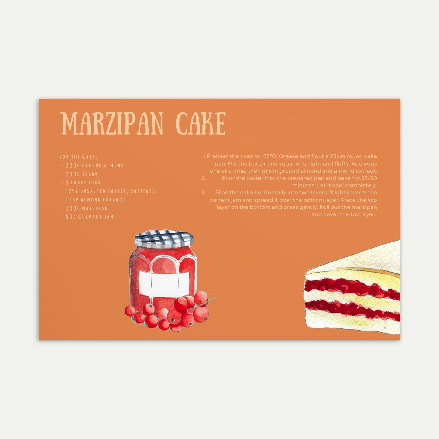 Marzipan Cake Postcard