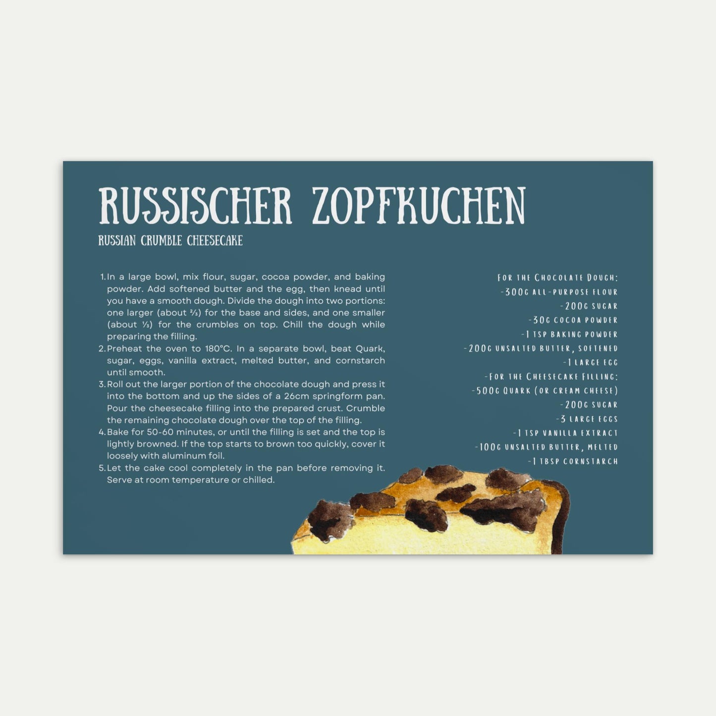 Russischer Zopfkuchen Postcard