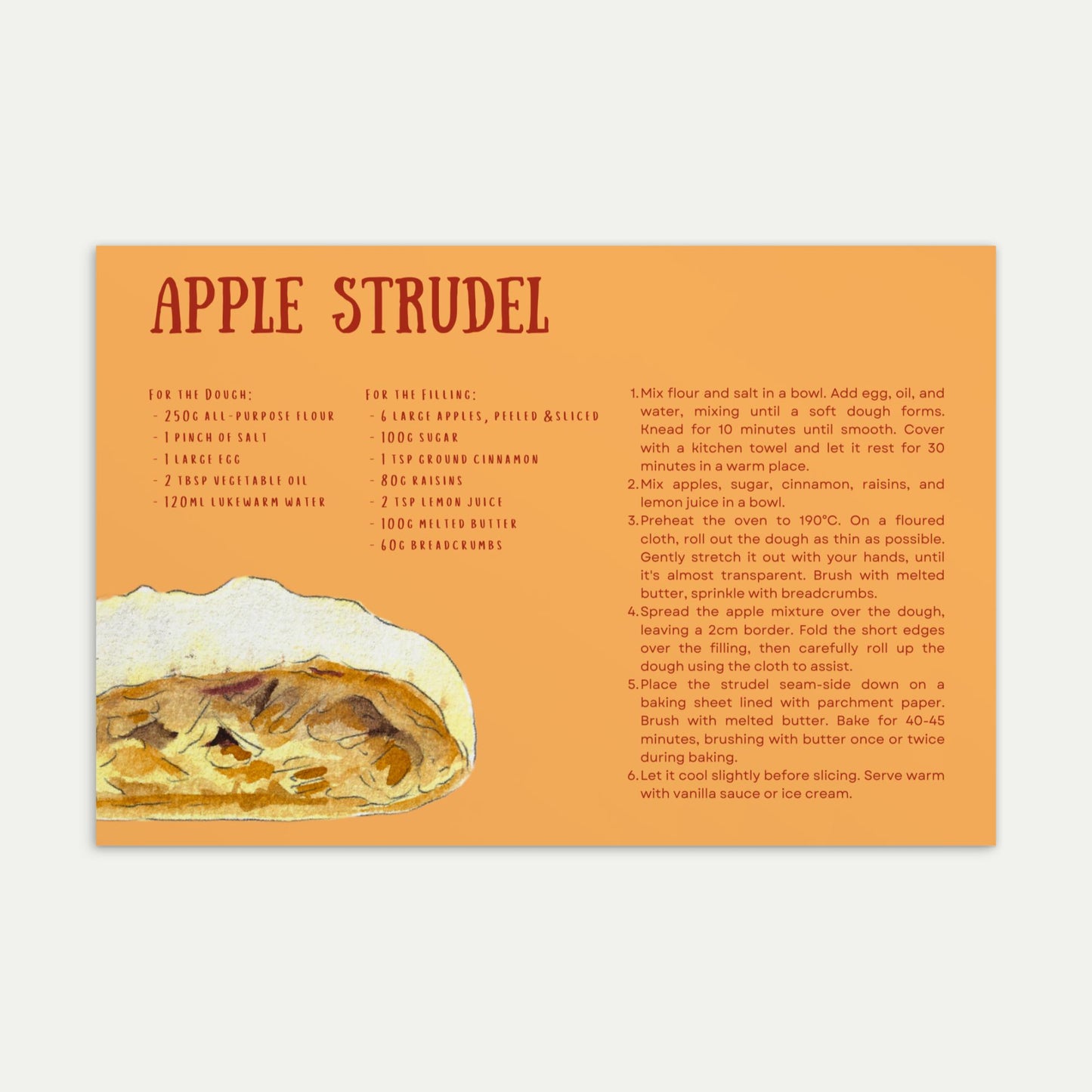 Apple Strudel Postcard