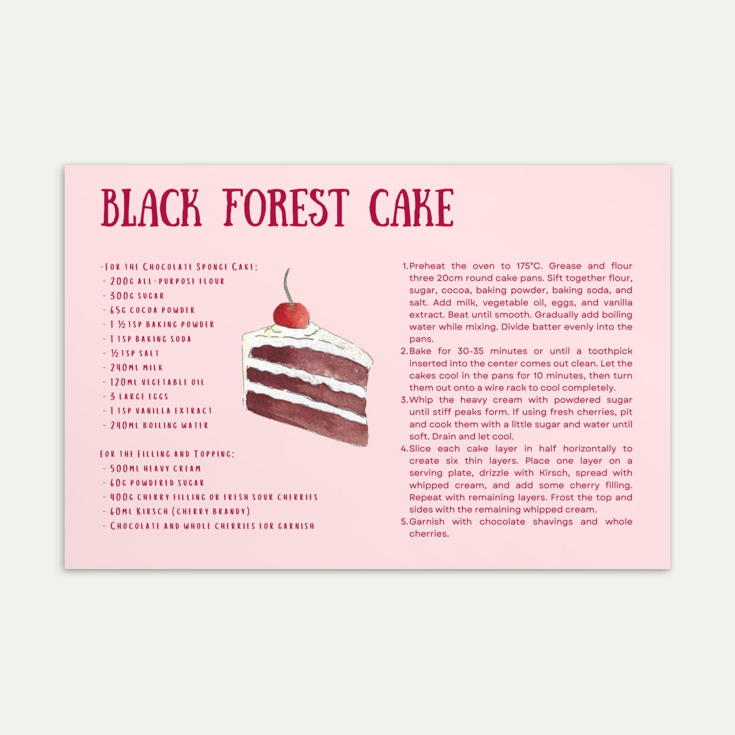 Black Forest Cake Postcard